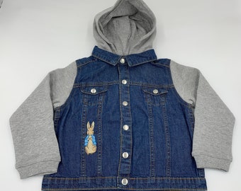 Embroidered Peter Rabbit Child's Denim jacket-6 Sizes