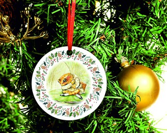 Beatrix Potter Christmas decoration Jeremy Fisher frog  large 8x8cm