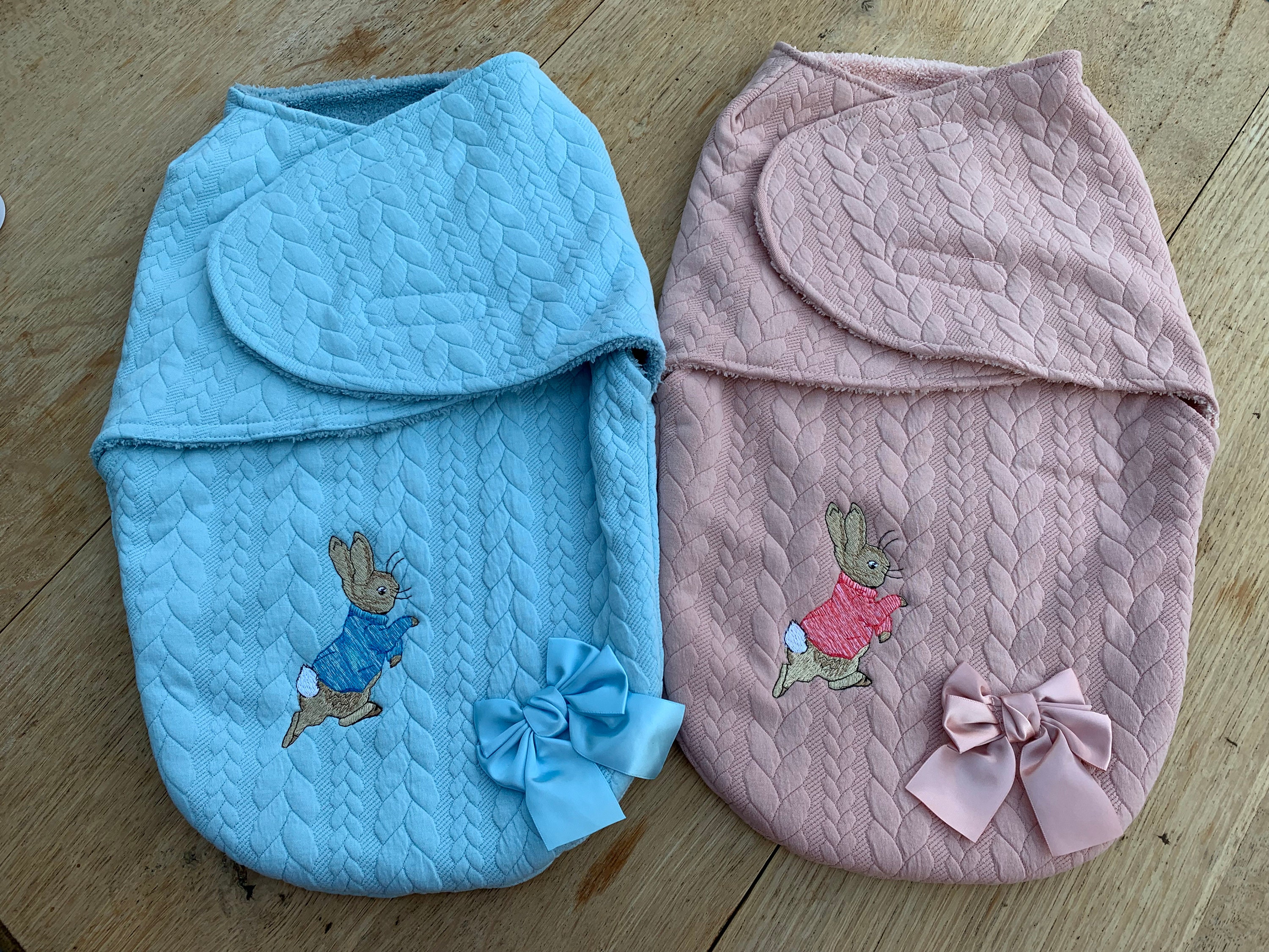 Baby Swaddle Blanket Sleep Wrap Blanket Peter Rabbit Embroidery