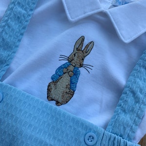 Embroidered Peter Rabbit -baby Boys 2 Pcs Short Romper Dungaree Set ...