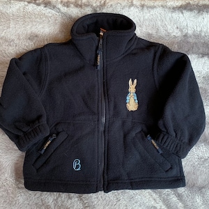 Embroidered Peter Rabbit -Toddler/Child Navy Micro Fleece