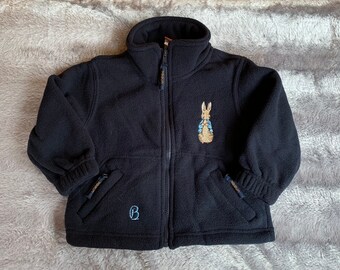 Embroidered Peter Rabbit -Toddler/Child Navy Micro Fleece