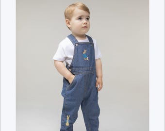 Embroidered Peter Rabbit -Baby/Toddler Denim Dungarees
