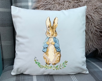Peter Rabbit | 8 Beatrix Potter characters | hand printed cushions |40 x 40cm | Design | Bedroom Décor | Nursery Décor | Birthday gift
