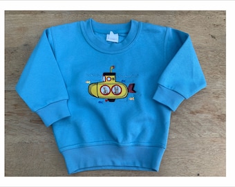 Peter & Flopsy Rabbit under the sea in their Yellow Submarine- Embroidered -  Toddler - Sweatshirt - 4 colours - 4 sizes