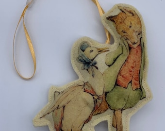 Mr Fox and Jemima- Decoration- Beatrix Potter-Felt -Handmade