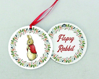 Beatrix Potter Christmas decoration Flopsy rabbit large 8x8cm