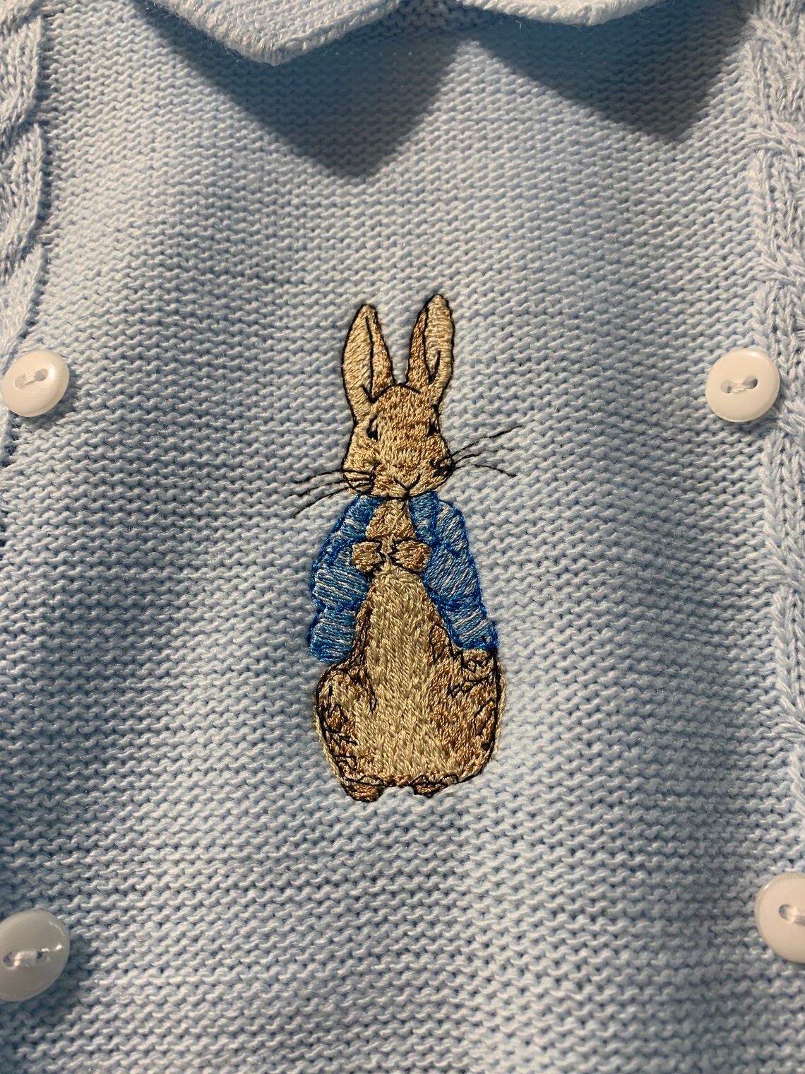 Embroidered Peter Rabbit baby Boys Knitted Romper Long Etsy