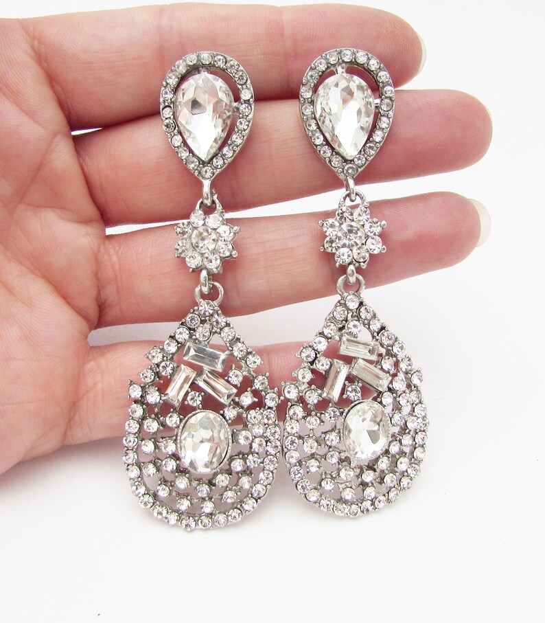 Crystal Earrings for Wedding Bride Earrings Bridal Earrings Etsy