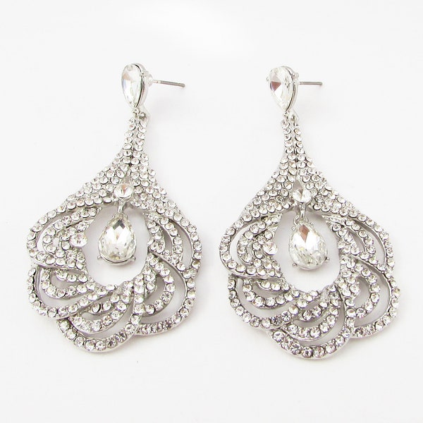 Crystal Earrings voor bruiloft, bruid oorbellen, bruids oorbellen, strass oorbellen, Crystal Oorbellen, huwelijksjuwelen, decoratieve oorbellen