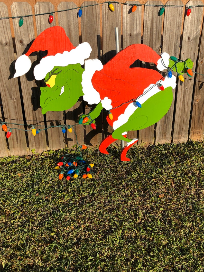 Digital Grinch Stealing Christmas Lights PDF INSTANT Etsy