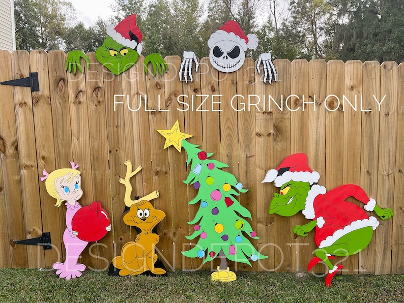 Digital Grinch Stealing Christmas Lights PDF Left and Right Etsy