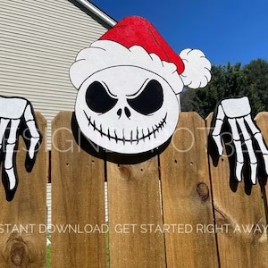 Digital Jack Peeking Over Fence PDF | INSTANT DOWNLOAD | Yard Art | diy | Woodworking Plans | Nightmare | Halloween | Christmas | Template