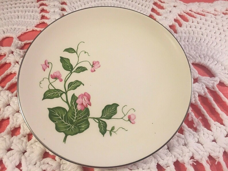 4 Vintage Mismatched China Dessert Plates Wedding Shower Pinks Greens tea party plates mad hatter china bridal shower # 131