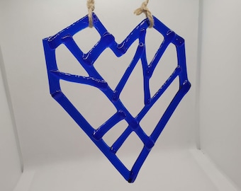 Fused Glass Heart Suncatcher, One of A Kind Suncatcher, Heart Shaped Suncatcher, Glass Suncatcher, Home Decor, Glass Decoration, Small Gift