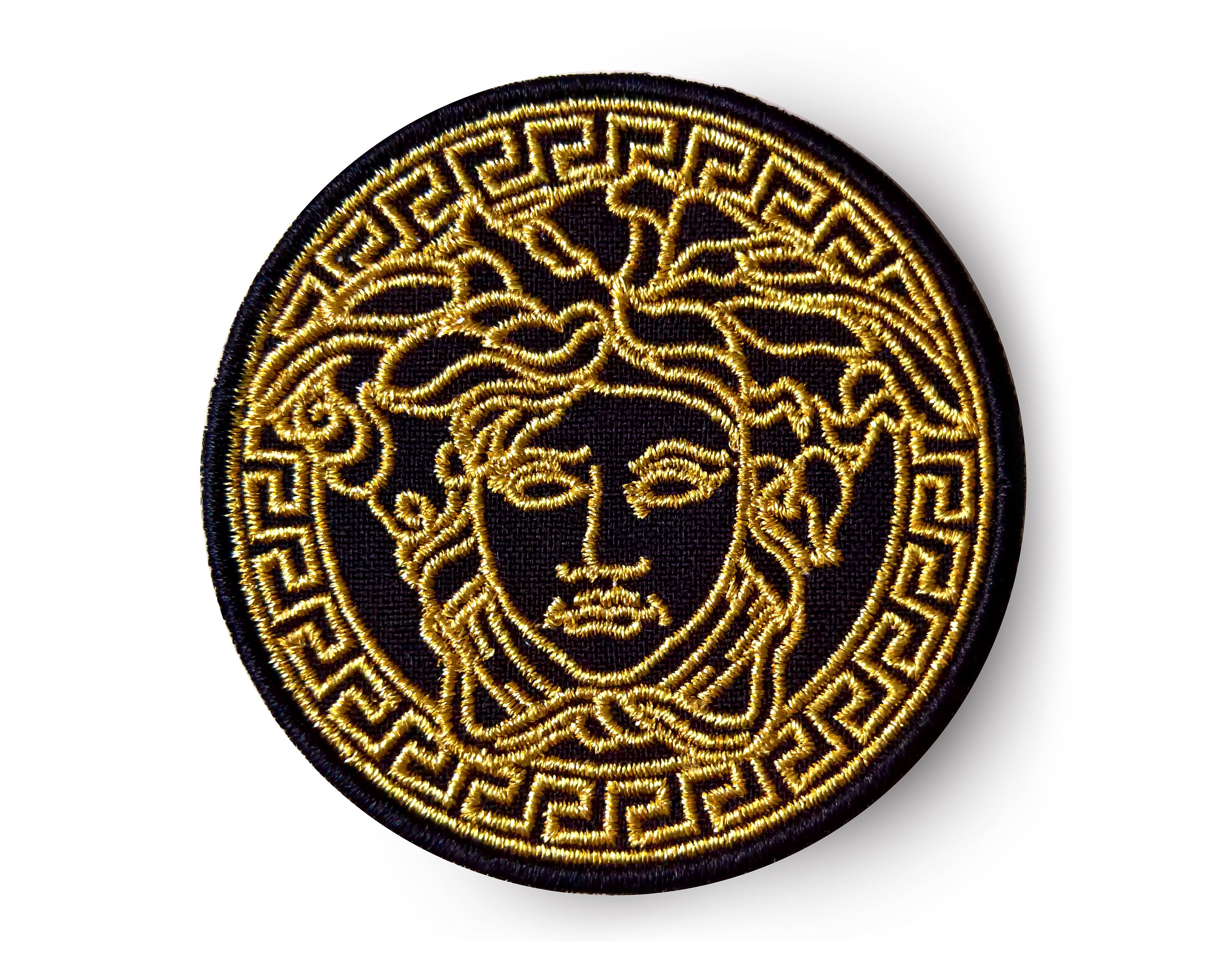 Versace patch Black Gold Medusa Sew On Patch Brand patch