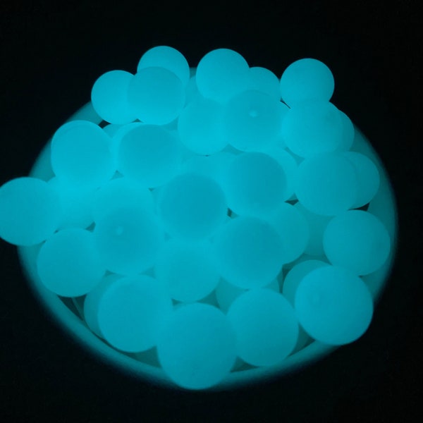 15mm Luminous White Round Silicone Beads, 15mm. Silicone Wholesale Beads