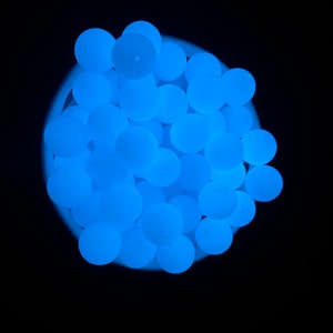 15mm Luminous Blue Round Silicone Beads, 15mm. Silicone Wholesale Beads