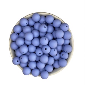 Serenity Blue 12mm Round Silicone Beads , Wholesale Beads
