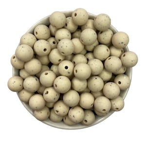 12mm Speckled Beige Round Silicone Beads , Wholesale Beads