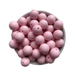 15mm Ballet Pink Round Silicone Beads, 15mm. Silicone Wholesale Beads