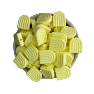 Butter Yellow Arched Rainbow Silicone Beads. Silicone Wholesale Beads