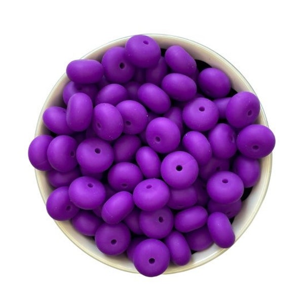 14mm Purple Abacus Silicone Beads , Wholesale Beads