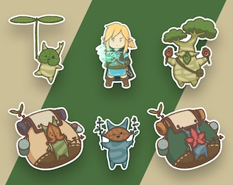 Zelda Themed Sticker [LIMITED] | Tears of the Kingdom | Breath of the wild | Cute Stationery | Korok | Cute Die Cut | Video Games Sticker