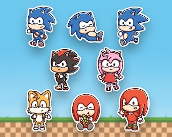 Sonic and Friends Themed Sticker [LIMITED] | Cute Stickers | Chibi art | Cute Stationery | Game Art | Cute Die Cut | Video Games Stickers