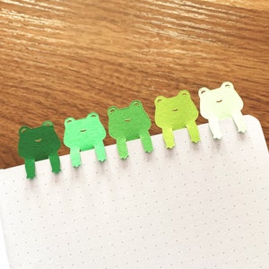 Frog Bookmarks | Cute Stationery | Paper Art | Cute Craft | Pastel | Animal Bookmark | Study Supplies | Multicoloured | Gradient | Green