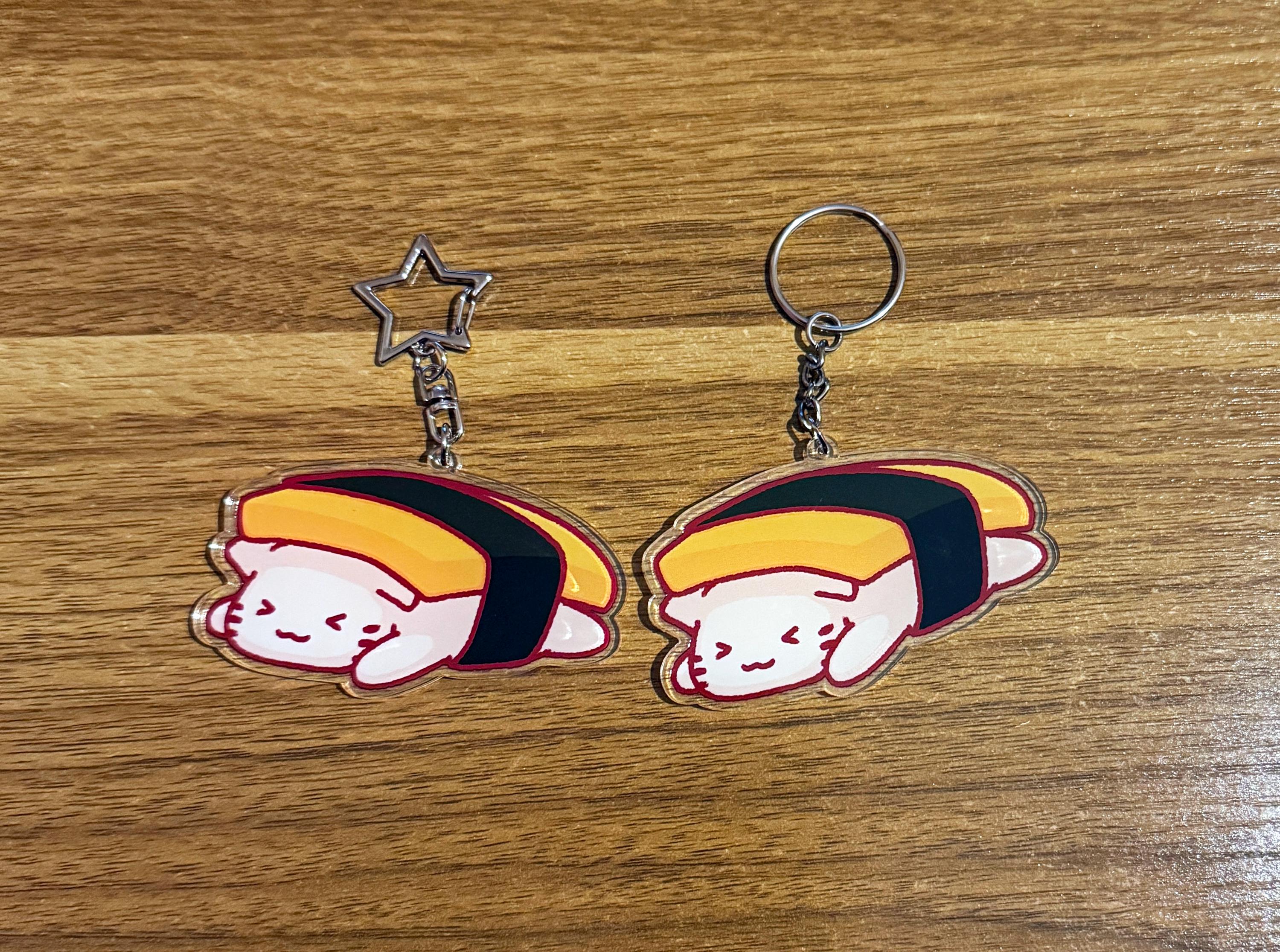 Sushi Cat Acrylic Keychains | Cute Keychain | Japanese Food | Bag Charm ...