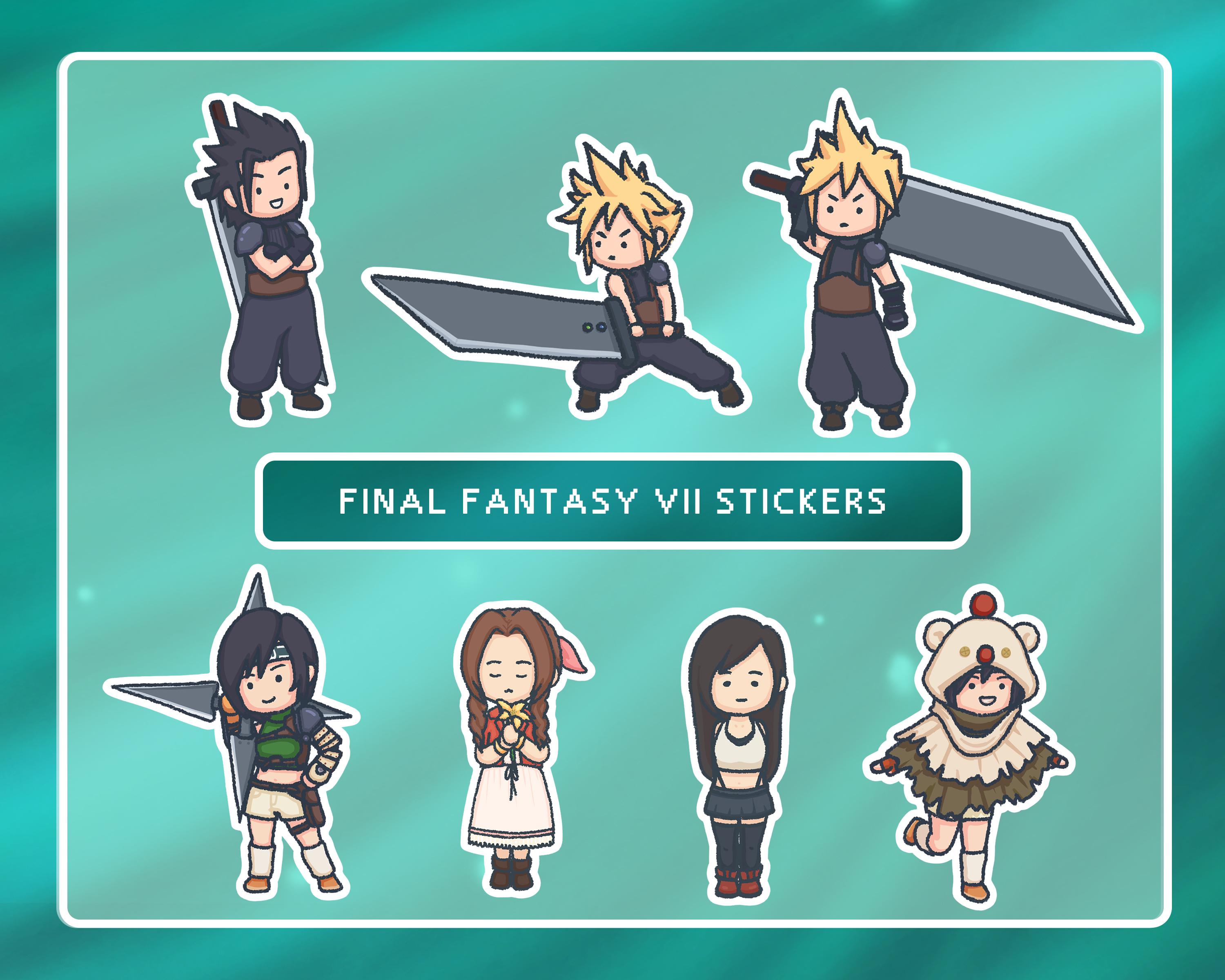 Final Fantasy VII Sticker [LIMITED] | Final Fantasy Characters | Gamer Art | Cute Stationery | Cloud | Cute Die Cut | Video Games Stickers