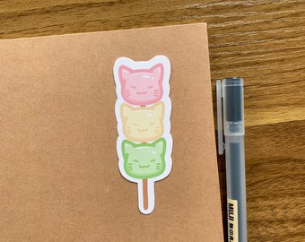 Cat Dango Sticker | Kawaii Sticker | Sticker Sheet | Cute Stationery | Dango | Japanese Food | Cute Sticker | Die Cut Sticker | Decorative