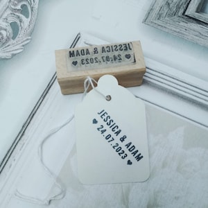 Wedding Favour Custom Rubber Stamp with the Bride & Groom names