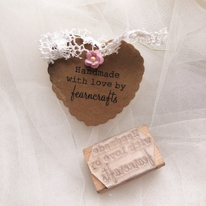 Handmade By Personalised Rubber Stamp