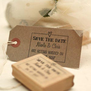 Save The Date wedding stamp / frame heart design