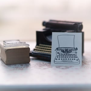 Old typewriter rubber stamp / Scrapbooking art stamping /  Ephemera stamp / Bullet journals / junk journaling stamps