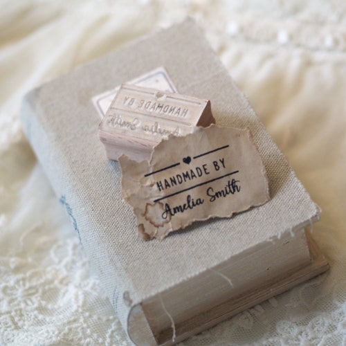 Made by Personalised Rubber Stamp Etsy UK
