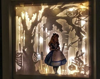 Paper cut shadow box | Etsy