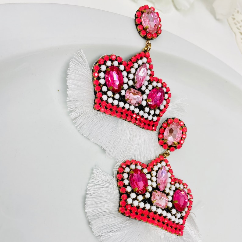 Crown Charm Princess earrings handmade princess jewelry Queen crown earrings Statement Earrings Amazing Earrings royal queen earrings