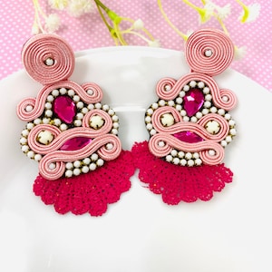 Soutache  Earring, Handmade Soutache earring, Statement Earrings, colorful soutache earrings, Soutache Jewelry, soutache cord, cool earrings