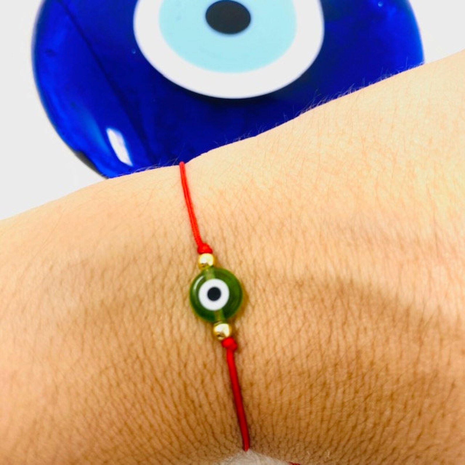 Matching Evil eye red string bracelet charm cord bracelet Etsy España