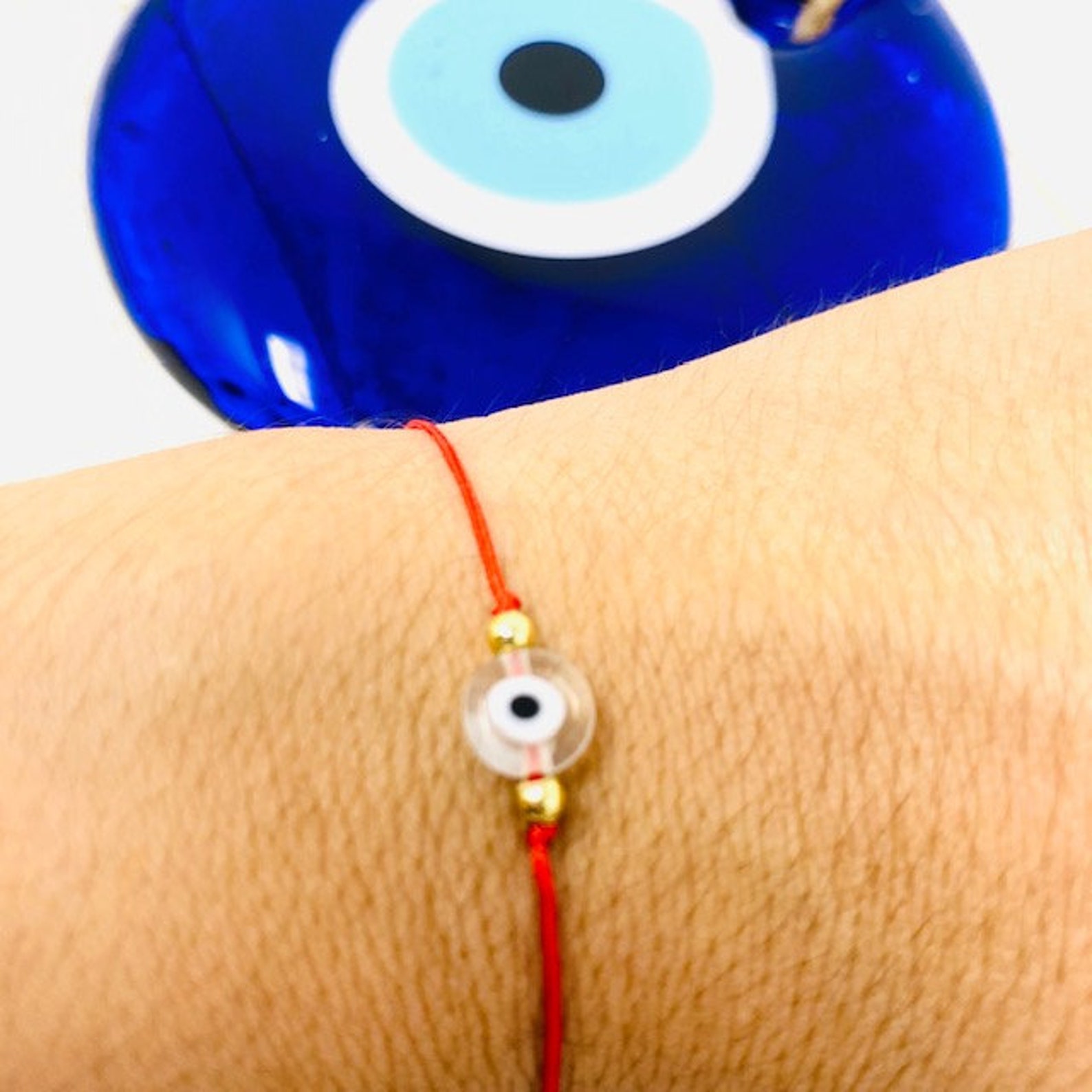 Matching Evil eye red string bracelet charm cord bracelet Etsy España