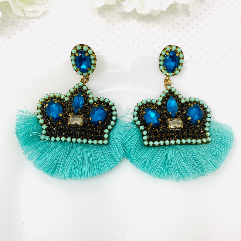 Crown Charm Princess earrings handmade princess jewelry Queen crown earrings Statement Earrings Amazing Earrings royal queen earrings