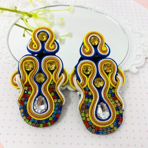 Hadmade Soutache Earrings,  Soutache jewelry, Statement Earrings, Amazing Earrings, stunning earrings, wanderlust jewelry, soutache cord