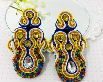 Hadmade Soutache Earrings,  Soutache jewelry, Statement Earrings, Amazing Earrings, stunning earrings, wanderlust jewelry, soutache cord