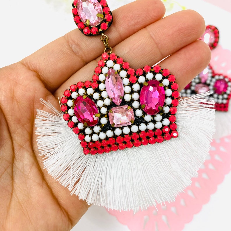 Crown Charm Princess earrings handmade princess jewelry Queen crown earrings Statement Earrings Amazing Earrings royal queen earrings