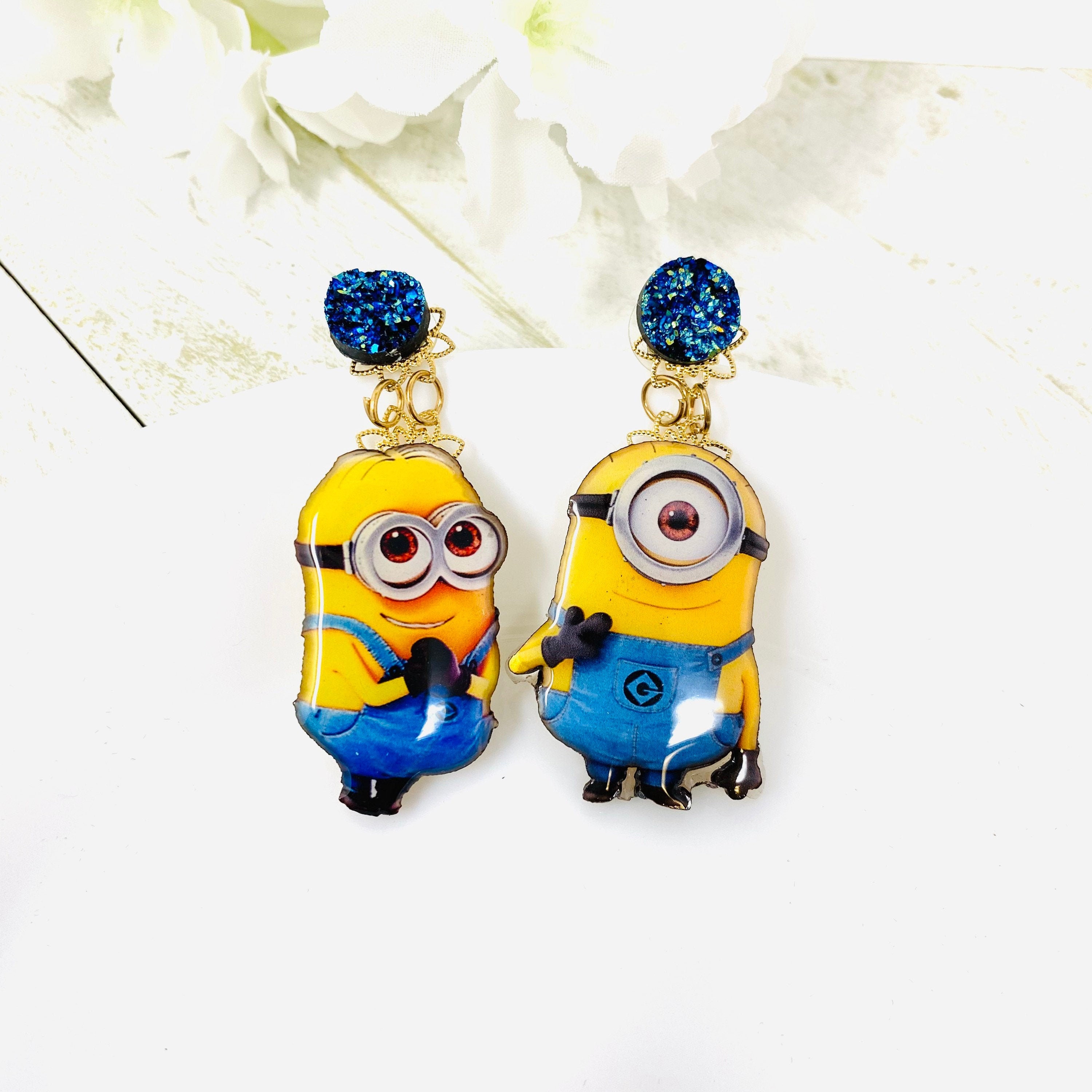 Minions Earrings Funny Earrings handmade statement earrings Etsy