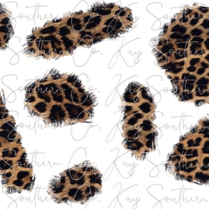 Leopard Print Patches Instant Digital Download PNG Sublimation