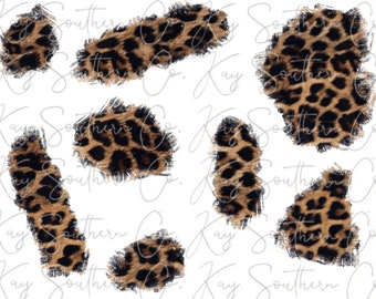 Leopard Print Patches Téléchargement numérique instantané Sublimation PNG